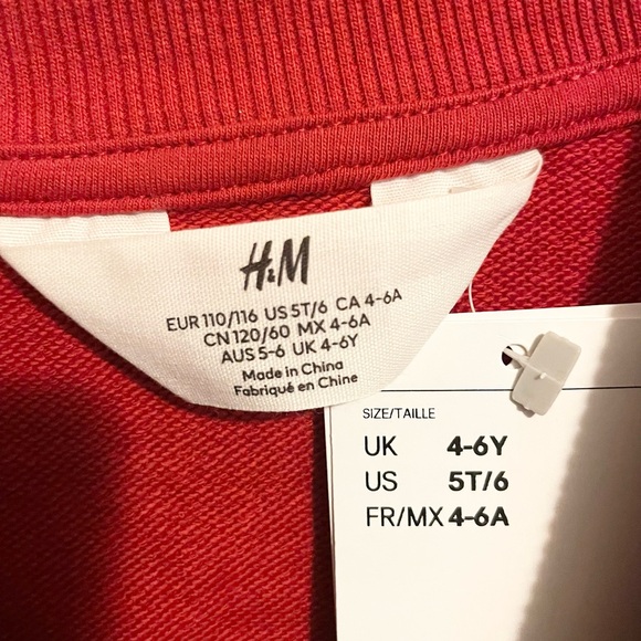 H&M Sz US 5T/6 sweatshirt with motif long sleeve - Picture 6 of 8